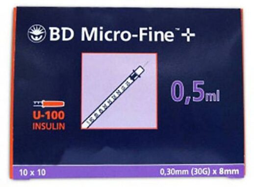 B-D ΣΥΡΙΓΓΑ Ινσουλίνης 0,5ml 30G (100τμχ.)