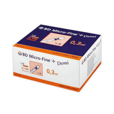 B-D ΣΥΡΙΓΓΑ Ινσουλίνης 0,3ml 30G DEMI (100 τμχ.)