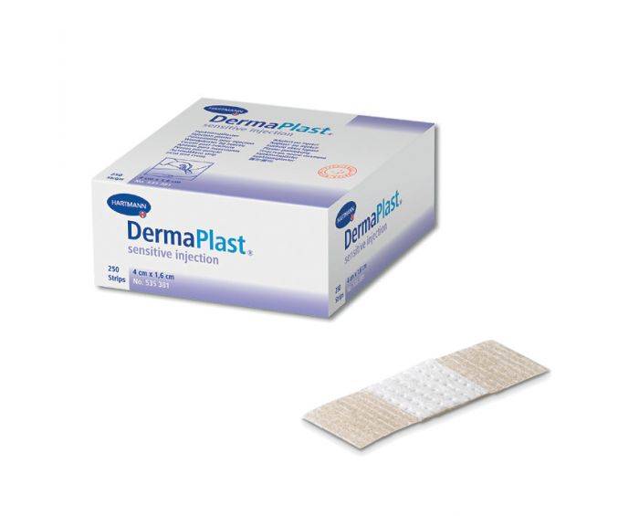 Dermaplast-Sensitive-Injection Dermaplast Sensitive Injection αυτοκόλλητο επίθεμα για ενέσεις 1,6cm x 4cm συσκευασία 250 τεμαχίων