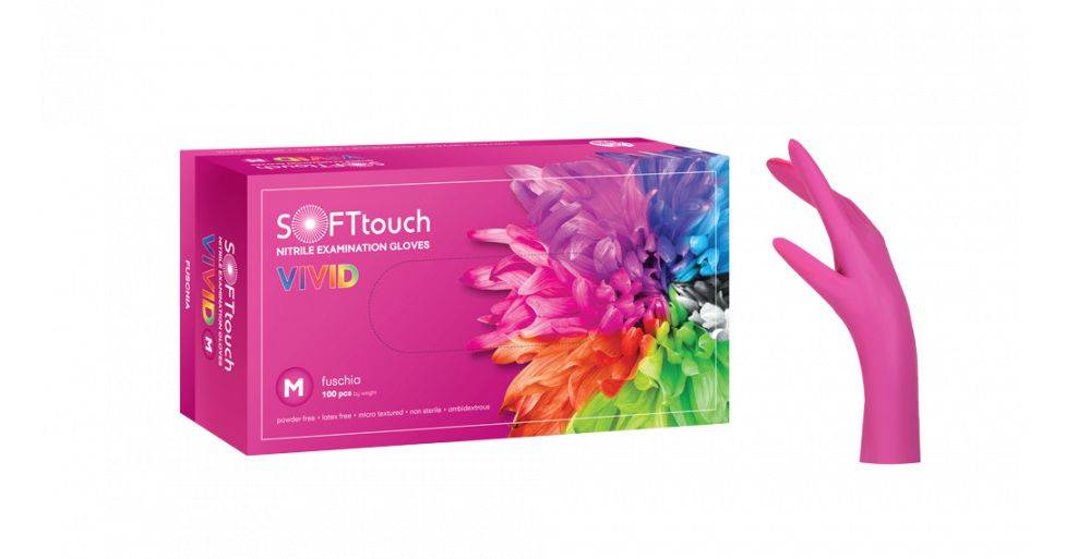 Soft-Touch-Vivid-Γάντια-Νιτριλίου-Φούξια Soft Touch Vivid Γάντια Νιτριλίου - Φούξια